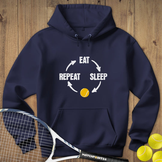 Eat Sleep Tennis Repeat | Hoodie (Unisex) - Matchpoint24 - Kleidung für Tennisfans