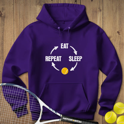 Eat Sleep Tennis Repeat | Hoodie (Unisex) - Matchpoint24 - Kleidung für Tennisfans