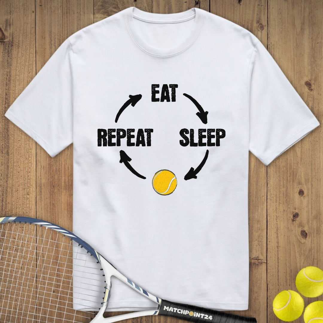 Eat Sleep Tennis Repeat | Premium Herren T-Shirt - Matchpoint24 - Kleidung für Tennisfans