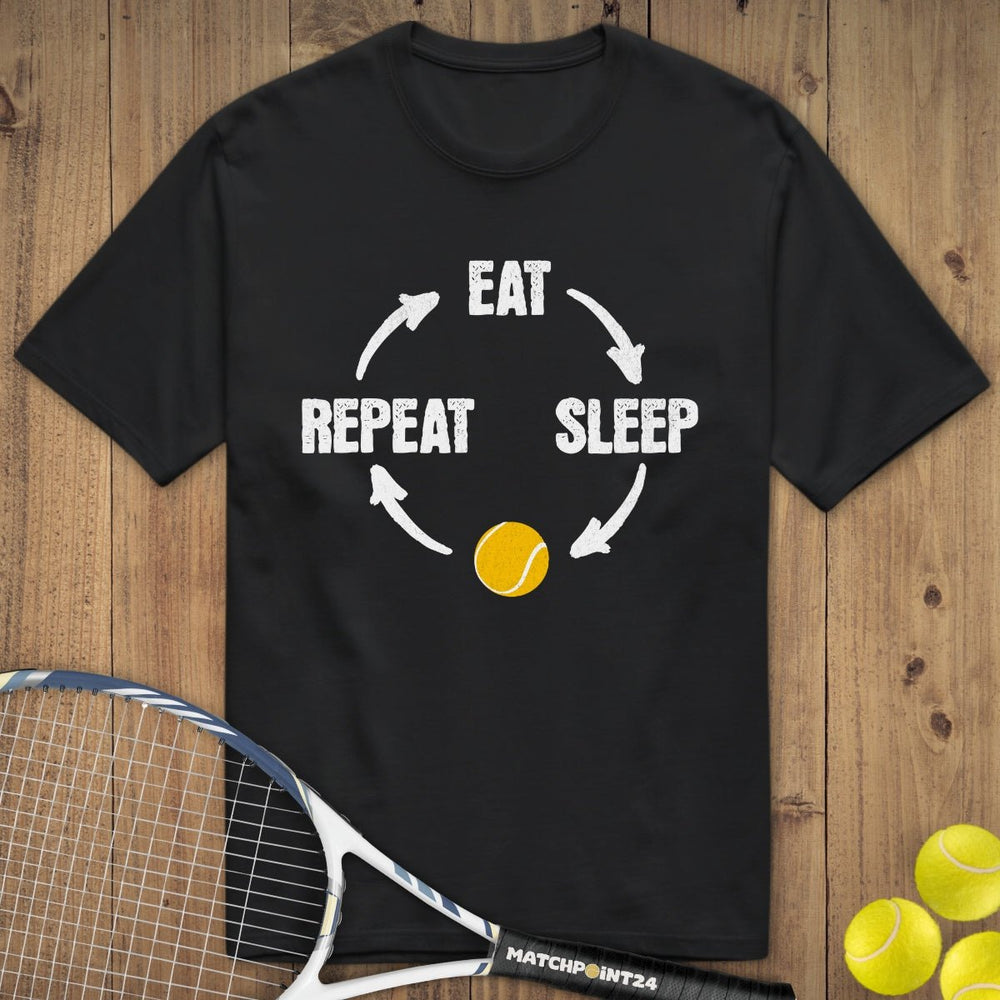 Eat Sleep Tennis Repeat | Premium Herren T-Shirt - Matchpoint24 - Kleidung für Tennisfans