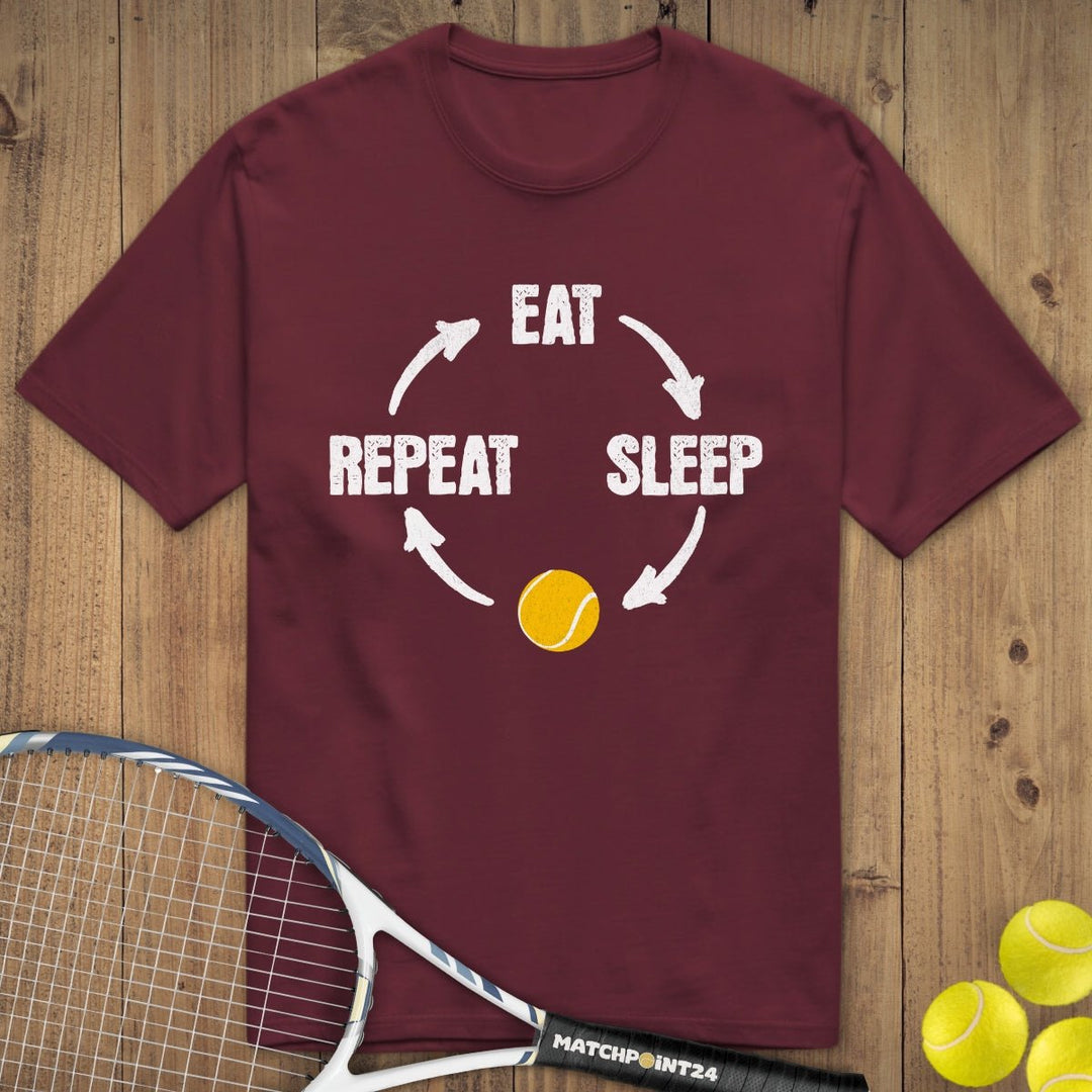 Eat Sleep Tennis Repeat | Premium Herren T-Shirt - Matchpoint24 - Kleidung für Tennisfans