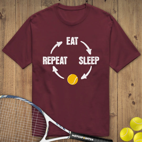 Eat Sleep Tennis Repeat | Premium Herren T-Shirt - Matchpoint24 - Kleidung für Tennisfans