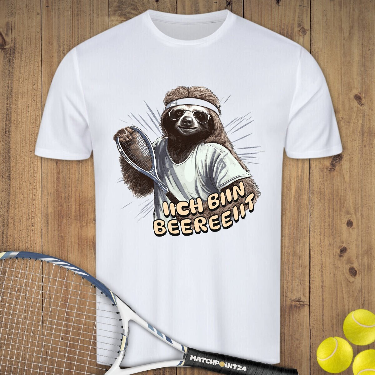 Faultier bereit | Herren Sport T-Shirt - Matchpoint24 - Kleidung für Tennisfans