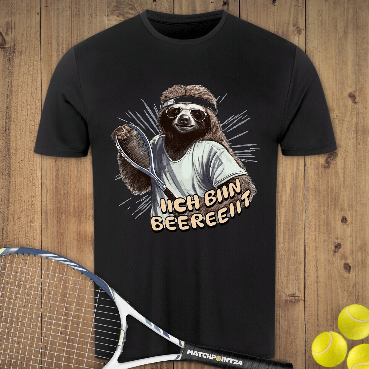 Faultier bereit | Herren Sport T-Shirt - Matchpoint24 - Kleidung für Tennisfans