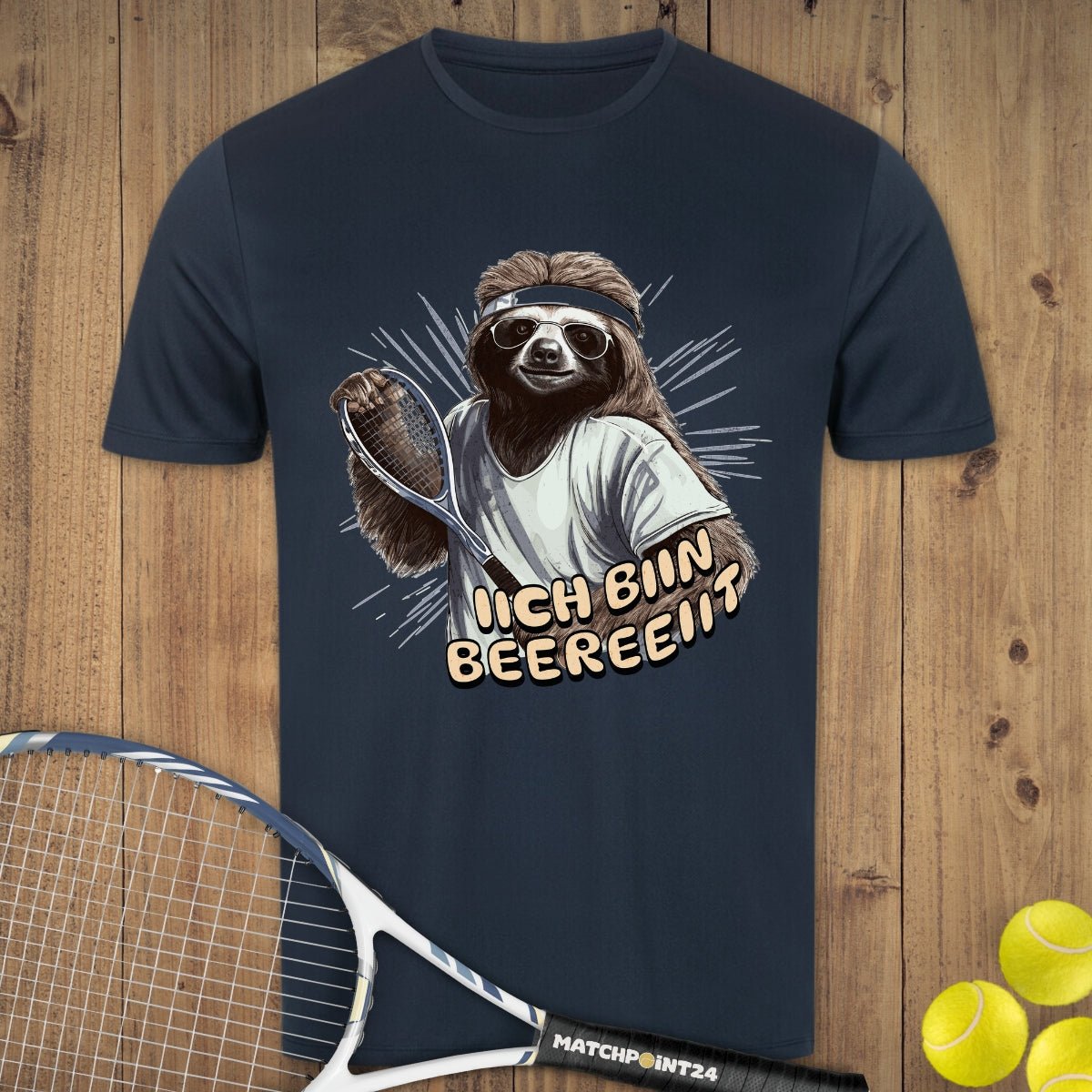 Faultier bereit | Herren Sport T-Shirt - Matchpoint24 - Kleidung für Tennisfans