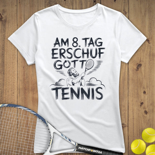 Gott an Tag 8 | Premium Damen T-Shirt - Matchpoint24 - Kleidung für Tennisfans