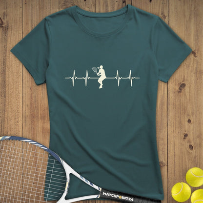 Herzschlag Tennisfrau Damenshirt (limitiert) - Matchpoint24 - Kleidung für Tennisfans