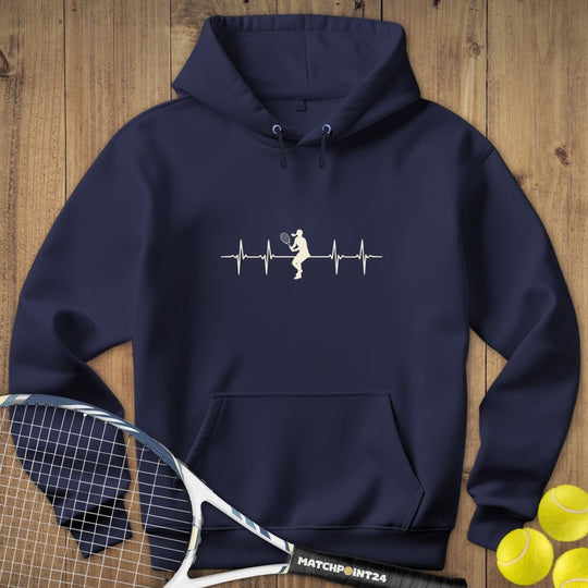 Herzschlag Tennisfrau Kapuzenpulli (limitiert) - Matchpoint24 - Kleidung für Tennisfans