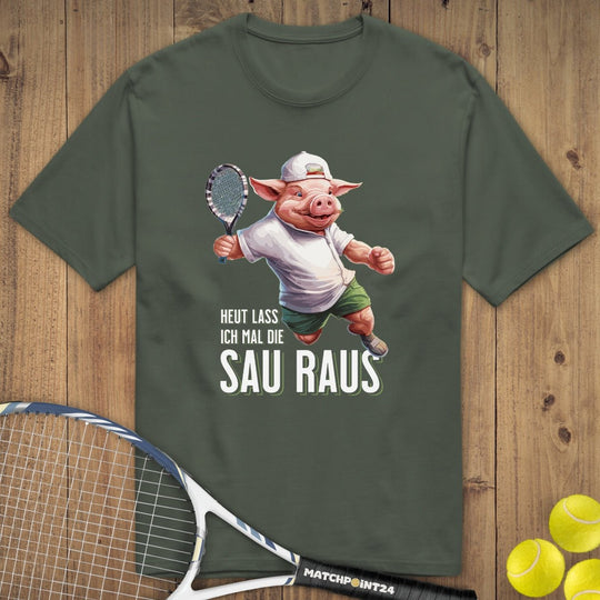 Heute lass ich die Sau raus | Premium Herren T-Shirt - Matchpoint24 - Kleidung für Tennisfans