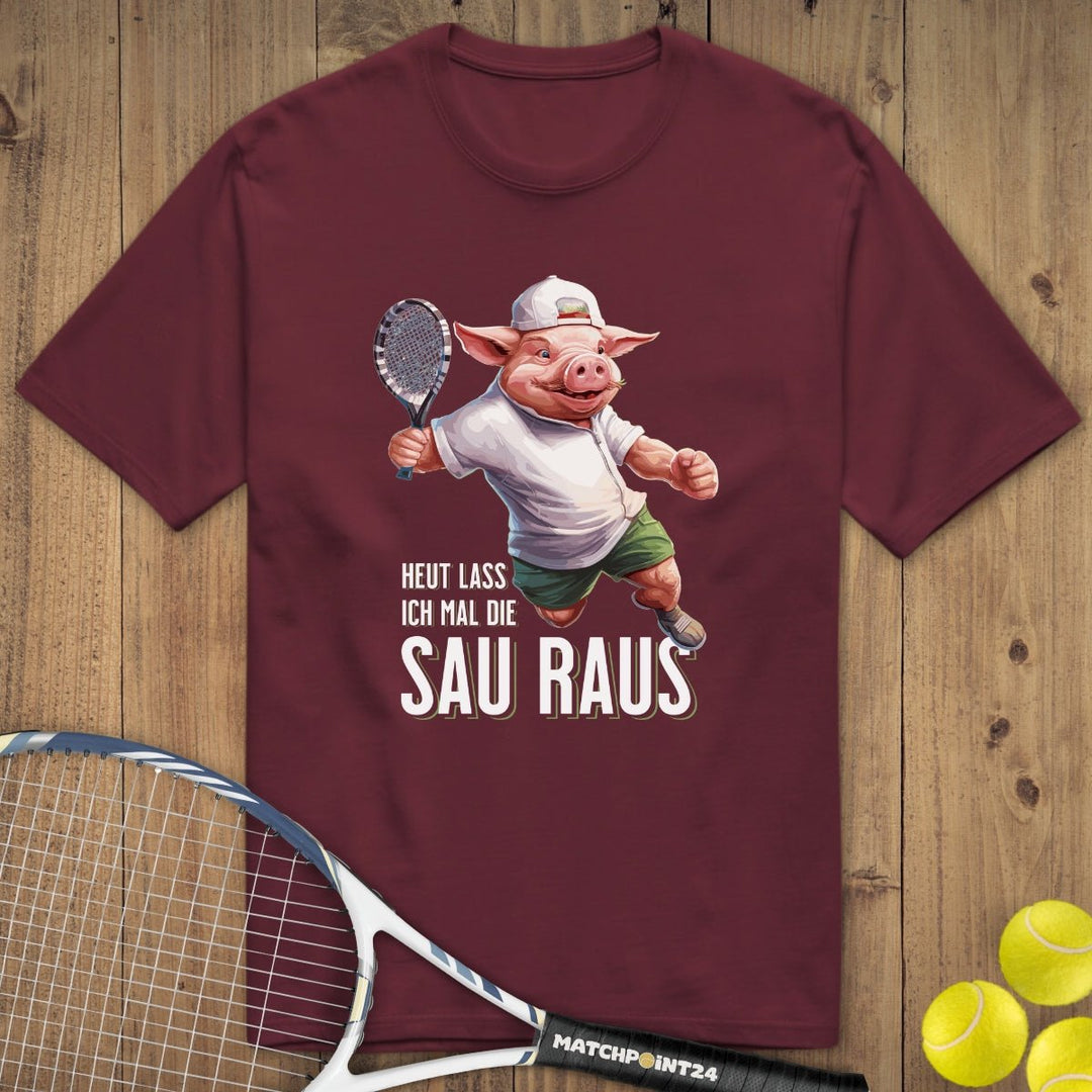 Heute lass ich die Sau raus | Premium Herren T-Shirt - Matchpoint24 - Kleidung für Tennisfans