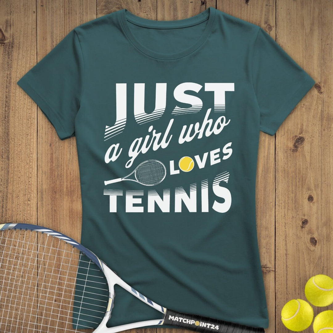 Just a Girl | Premium Damen T-Shirt - Matchpoint24 - Kleidung für Tennisfans