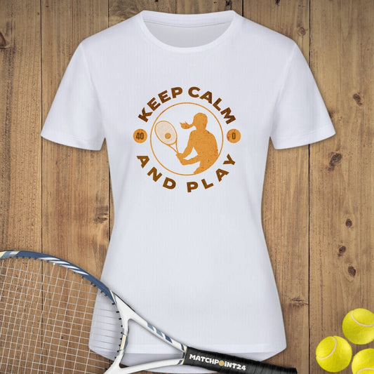 Keep calm and play | Damen Sport T-Shirt - Matchpoint24 - Kleidung für Tennisfans