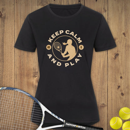 Keep calm and play | Damen Sport T-Shirt - Matchpoint24 - Kleidung für Tennisfans