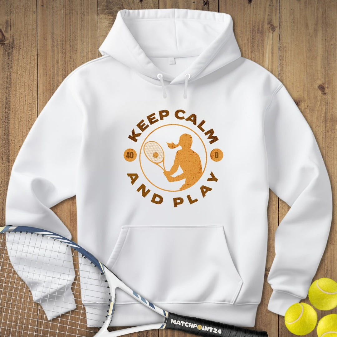 Keep Calm and Play - Frau | Hoodie (Unisex) - Matchpoint24 - Kleidung für Tennisfans