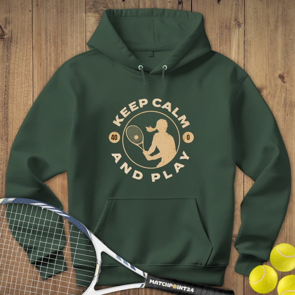 Keep Calm and Play - Frau | Hoodie (Unisex) - Matchpoint24 - Kleidung für Tennisfans