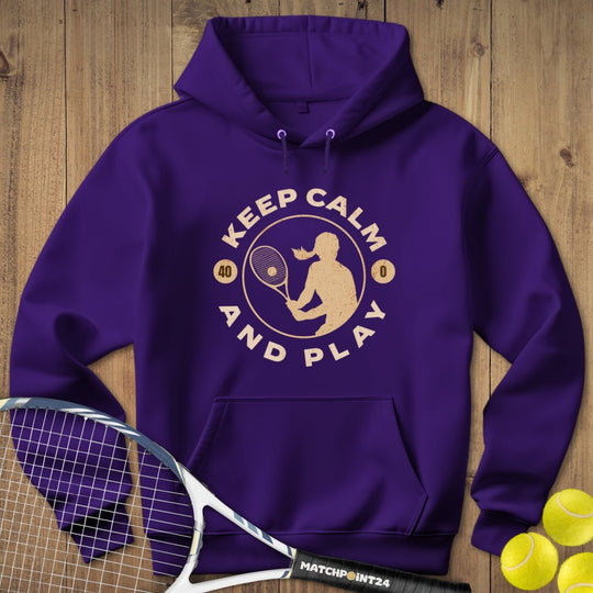 Keep Calm and Play - Frau | Hoodie (Unisex) - Matchpoint24 - Kleidung für Tennisfans