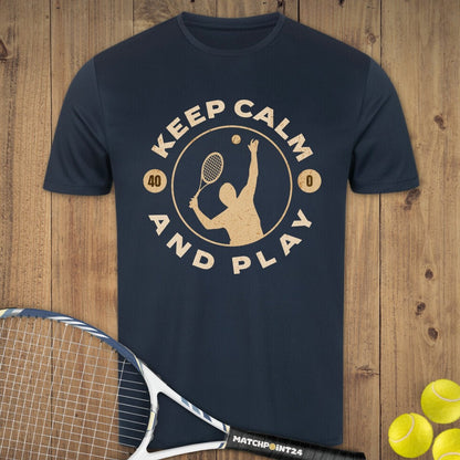 Keep calm and play | Herren Sport T-Shirt - Matchpoint24 - Kleidung für Tennisfans