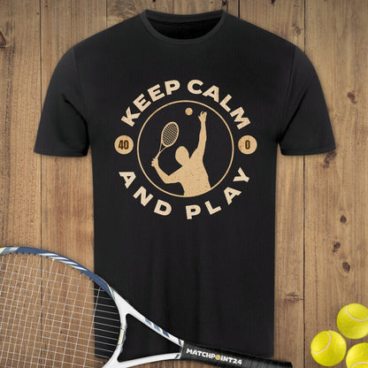 Keep calm and play | Herren Sport T-Shirt - Matchpoint24 - Kleidung für Tennisfans
