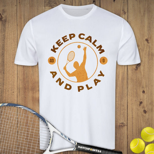 Keep calm and play | Herren Sport T-Shirt - Matchpoint24 - Kleidung für Tennisfans