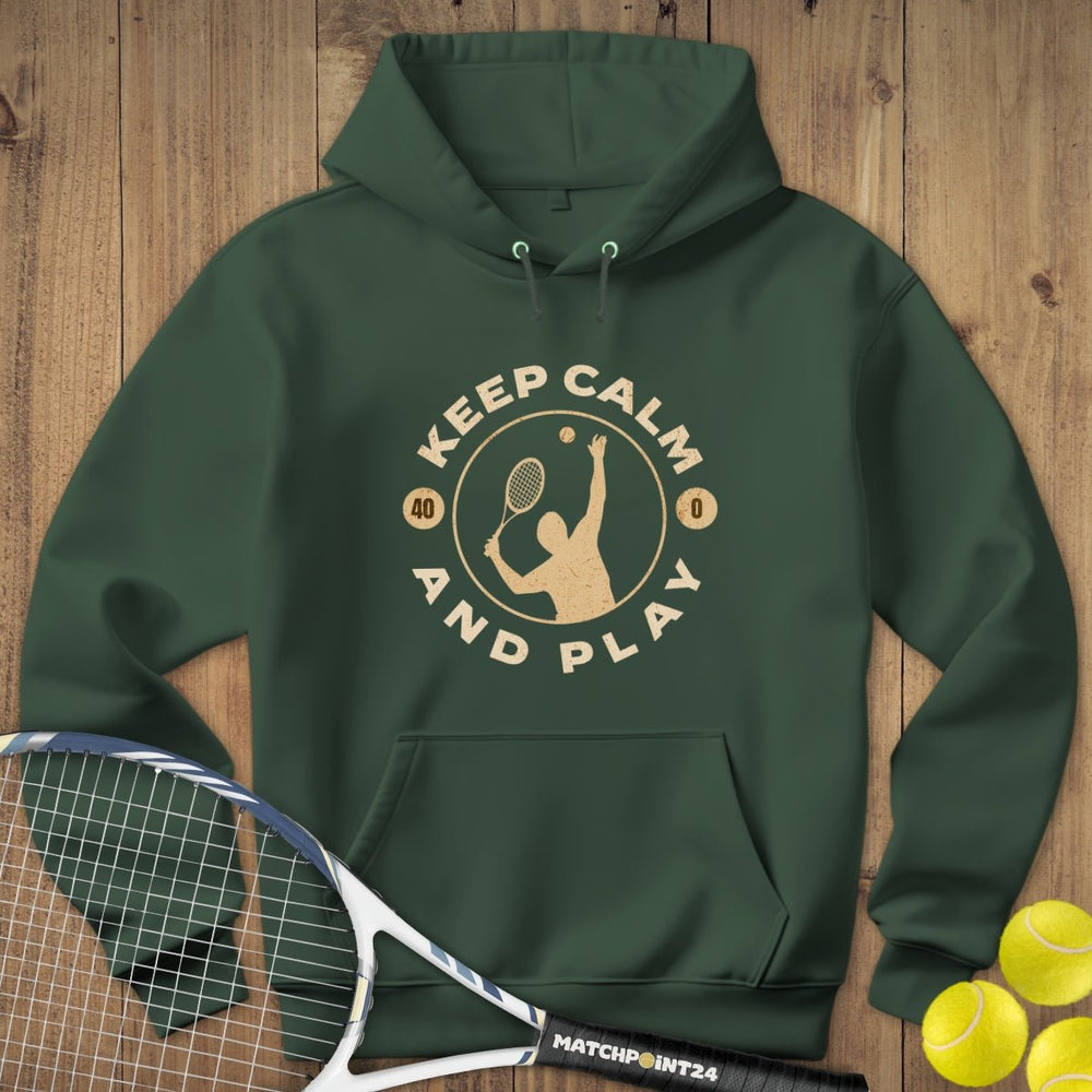 Keep Calm and Play - Mann | Hoodie (Unisex) - Matchpoint24 - Kleidung für Tennisfans