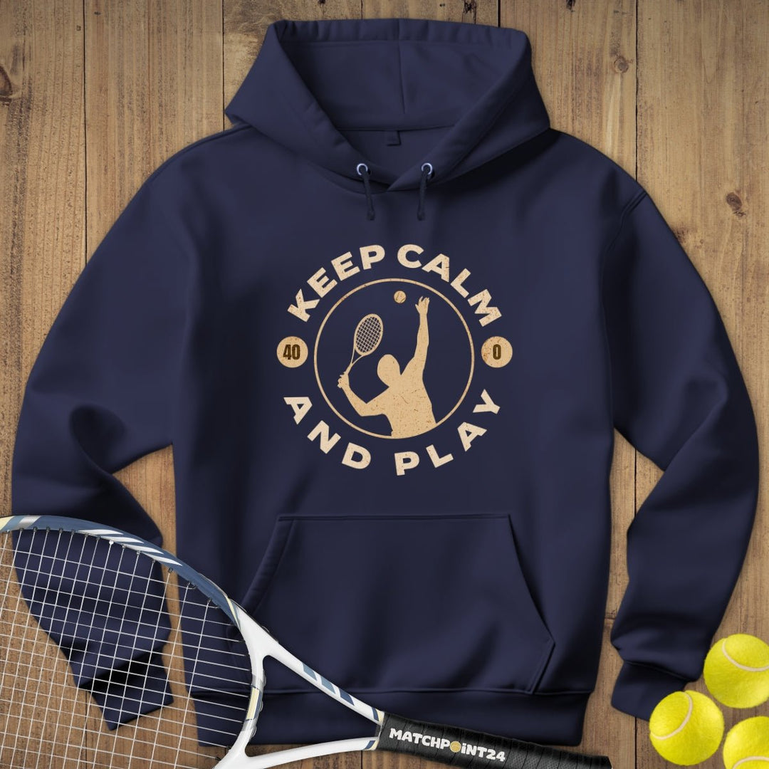 Keep Calm and Play - Mann | Hoodie (Unisex) - Matchpoint24 - Kleidung für Tennisfans