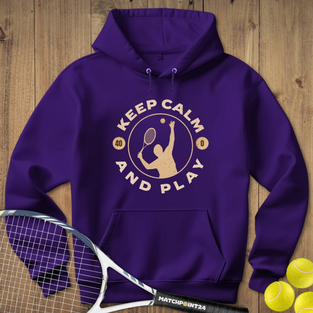 Keep Calm and Play - Mann | Hoodie (Unisex) - Matchpoint24 - Kleidung für Tennisfans