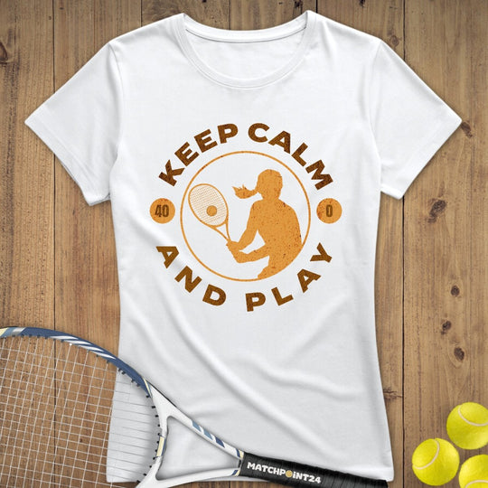 Keep Calm and play | Premium Damen T-Shirt - Matchpoint24 - Kleidung für Tennisfans