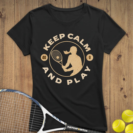 Keep Calm and play | Premium Damen T-Shirt - Matchpoint24 - Kleidung für Tennisfans