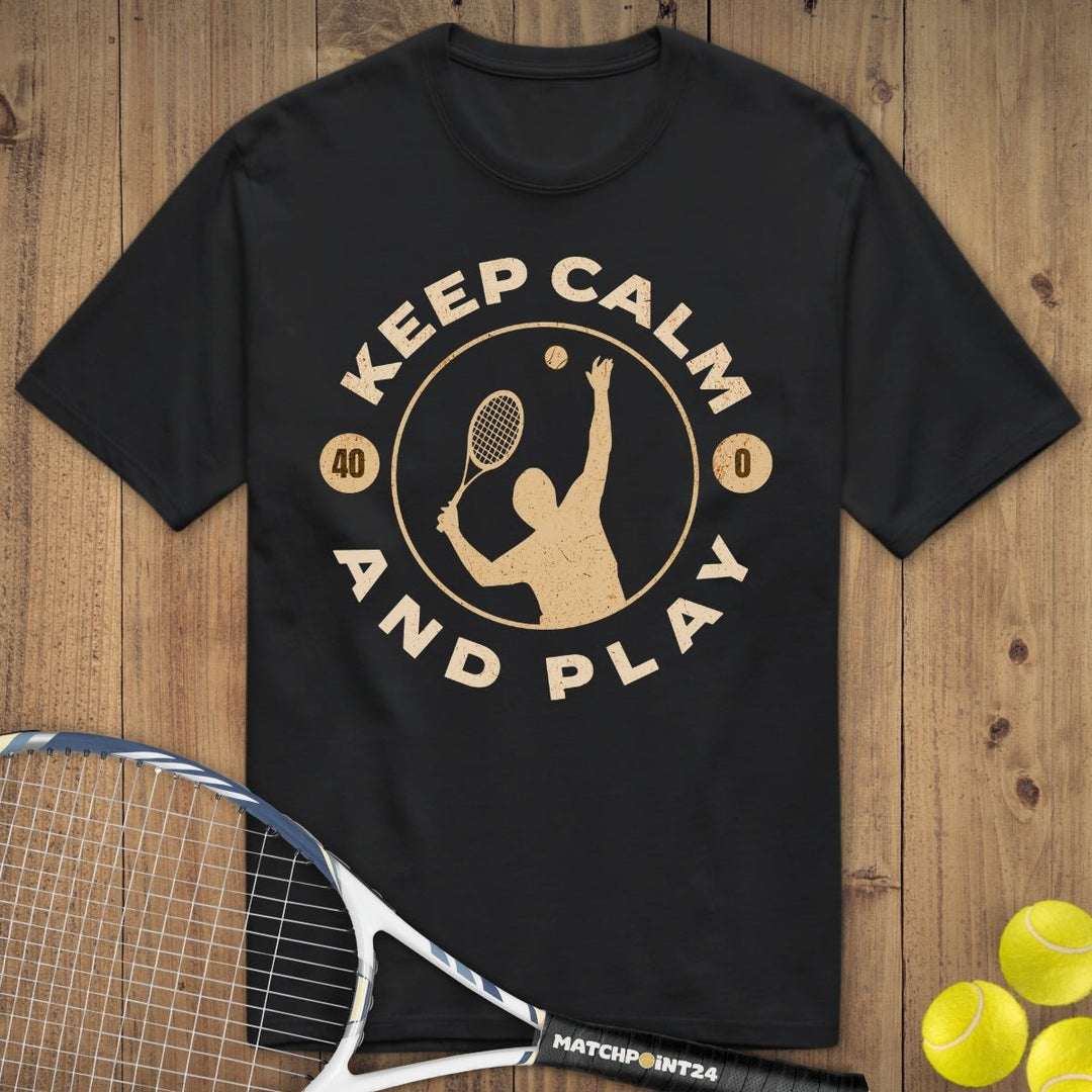 Keep Calm and Play | Premium Herren T-Shirt - Matchpoint24 - Kleidung für Tennisfans