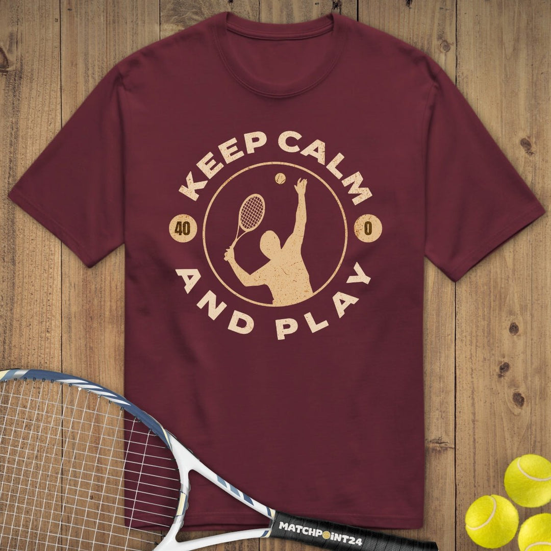 Keep Calm and Play | Premium Herren T-Shirt - Matchpoint24 - Kleidung für Tennisfans