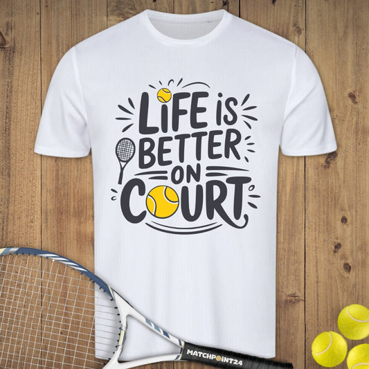 Life is better | Herren Sport T-Shirt - Matchpoint24 - Kleidung für Tennisfans