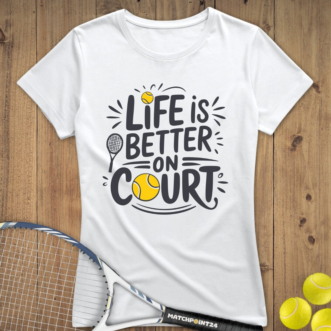 Life is better | Premium Damen T-Shirt - Matchpoint24 - Kleidung für Tennisfans