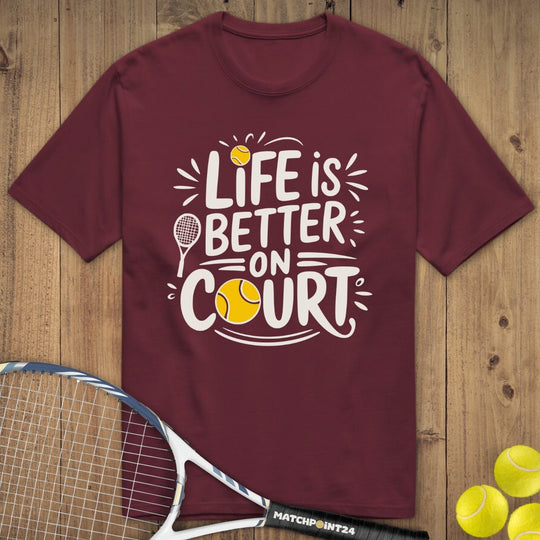 Life is better | Premium Herren T-Shirt - Matchpoint24 - Kleidung für Tennisfans