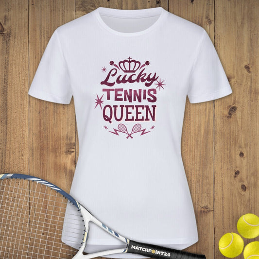 Lucky Tennis Queen | Damen Sport T-Shirt - Matchpoint24 - Kleidung für Tennisfans
