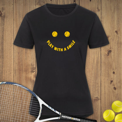 Play with a Smile | Damen Sport T-Shirt - Matchpoint24 - Kleidung für Tennisfans