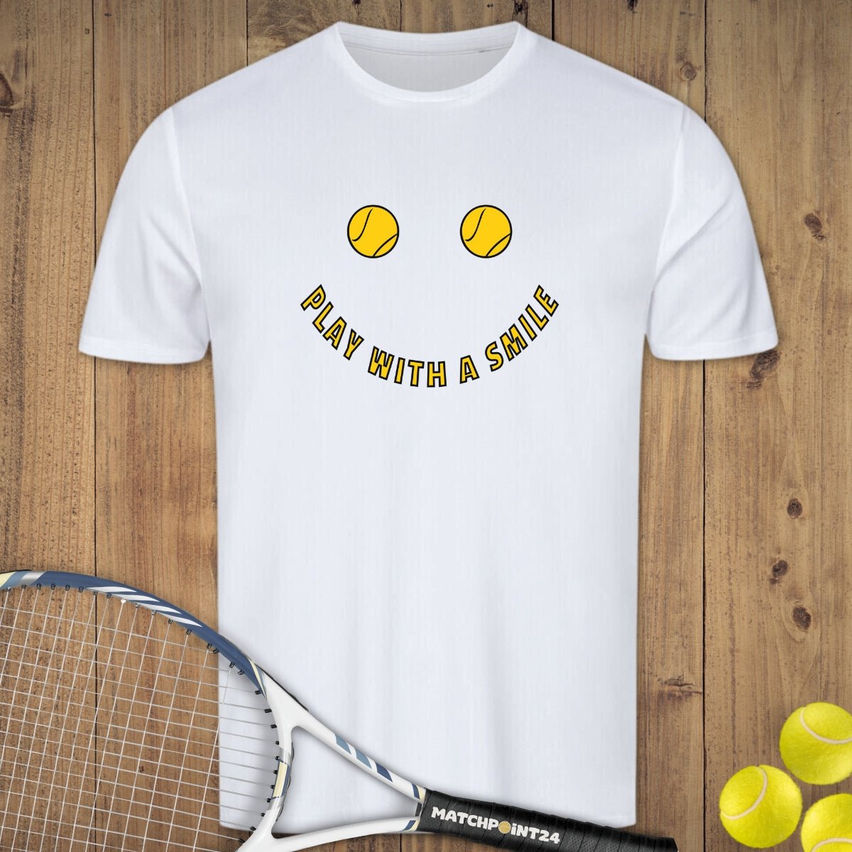 Play with a Smile | Herren Sport T-Shirt - Matchpoint24 - Kleidung für Tennisfans