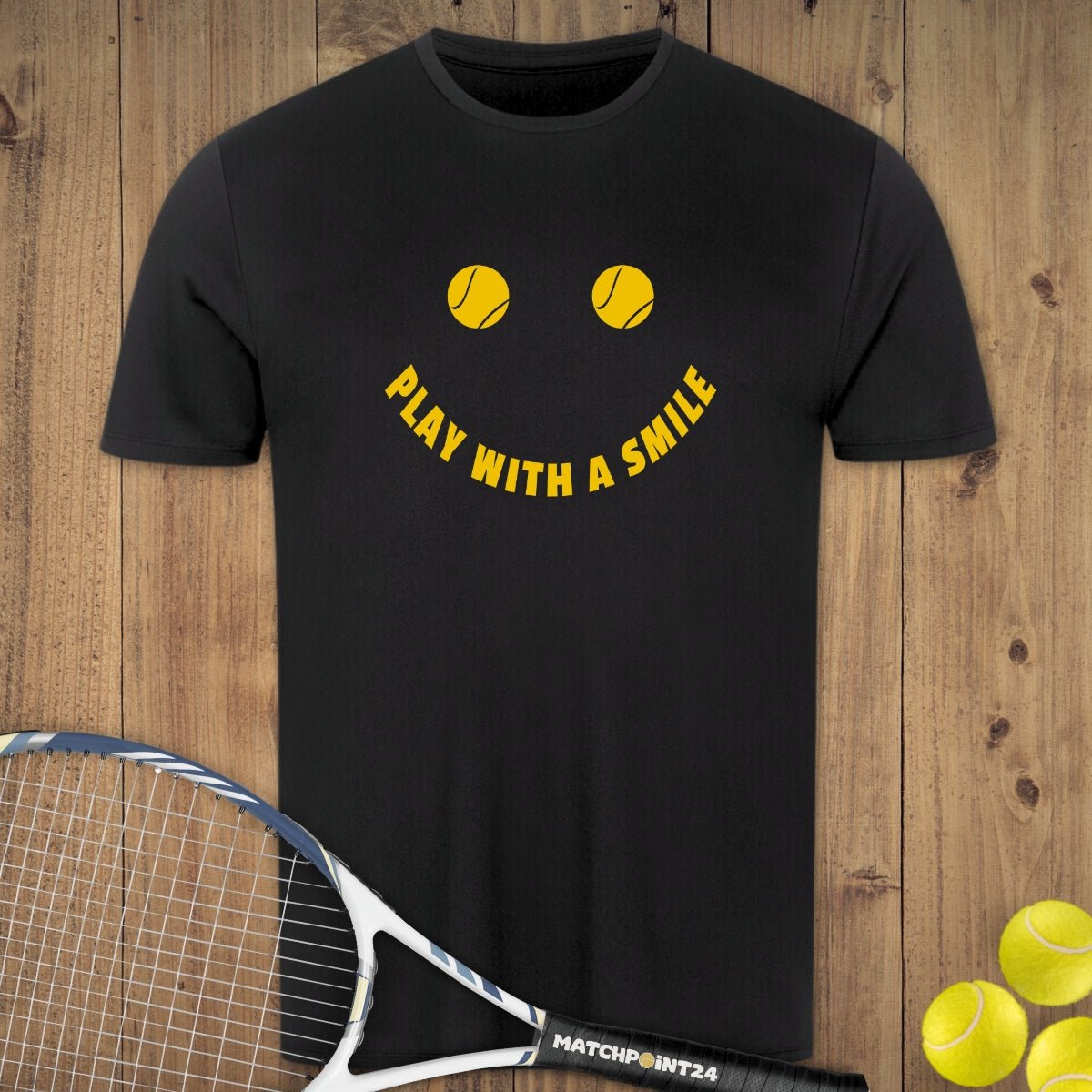 Play with a Smile | Herren Sport T-Shirt - Matchpoint24 - Kleidung für Tennisfans
