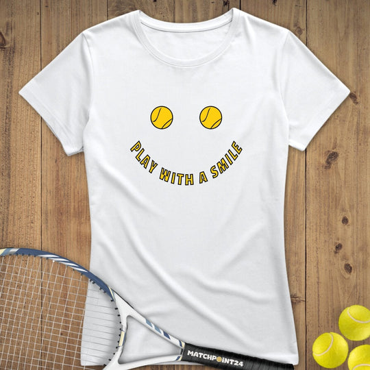 Play with a smile | Premium Damen T-Shirt - Matchpoint24 - Kleidung für Tennisfans