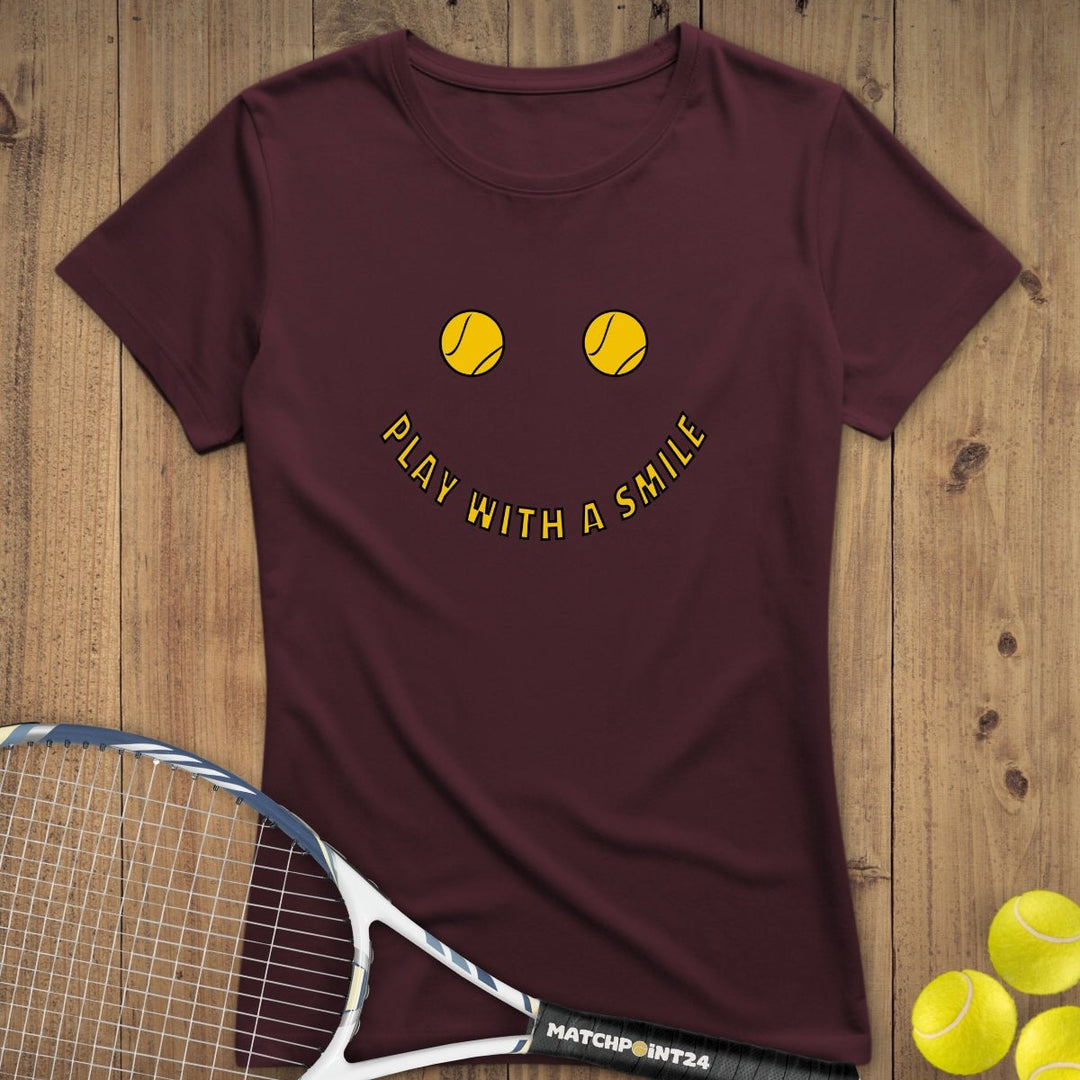 Play with a smile | Premium Damen T-Shirt - Matchpoint24 - Kleidung für Tennisfans