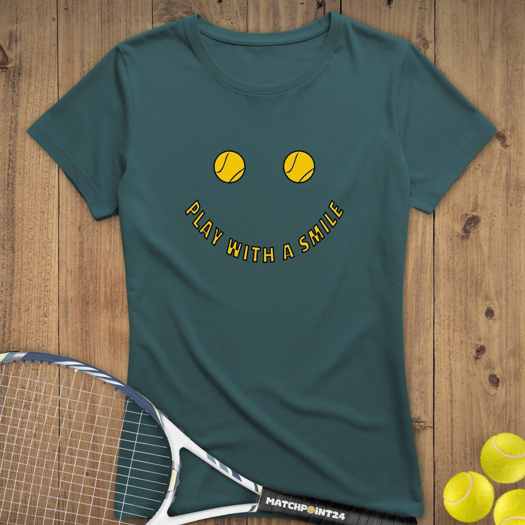 Play with a smile | Premium Damen T-Shirt - Matchpoint24 - Kleidung für Tennisfans