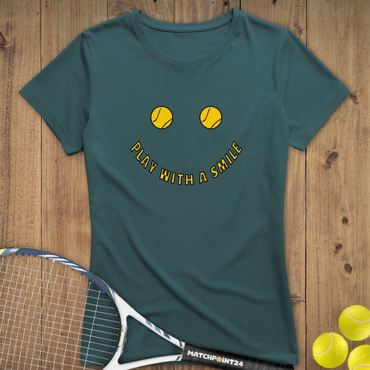 Play with a smile | Premium Damen T-Shirt - Matchpoint24 - Kleidung für Tennisfans