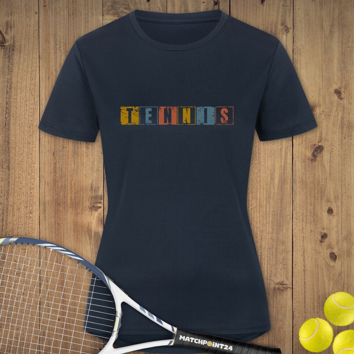 Retro Tennis Grunge | Damen Sport T-Shirt - Matchpoint24 - Kleidung für Tennisfans