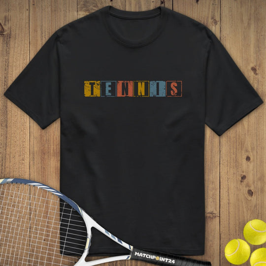 Retro Tennis Grunge | Premium Herren T-Shirt - Matchpoint24 - Kleidung für Tennisfans