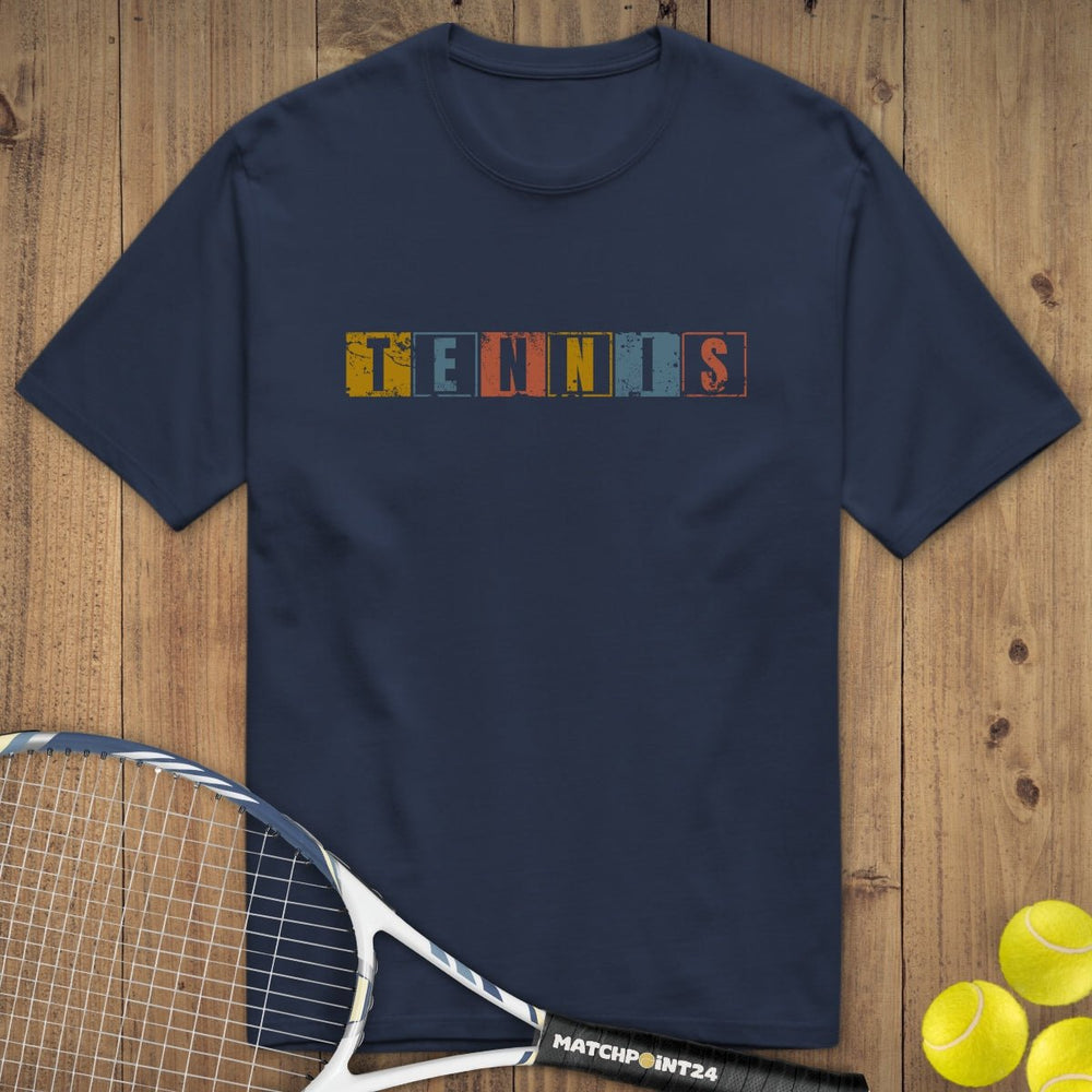 Retro Tennis Grunge | Premium Herren T-Shirt - Matchpoint24 - Kleidung für Tennisfans