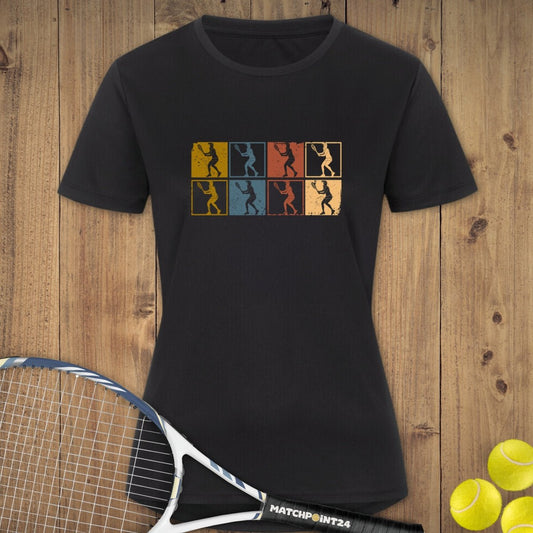 Retro Tennisdamen | Damen Sport T-Shirt - Matchpoint24 - Kleidung für Tennisfans