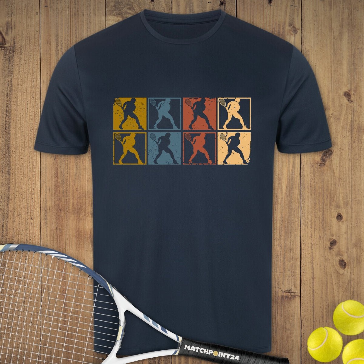 Retro Tennismänner | Herren Sport T-Shirt - Matchpoint24 - Kleidung für Tennisfans