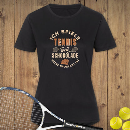Schokolade | Damen Sport T-Shirt - Matchpoint24 - Kleidung für Tennisfans