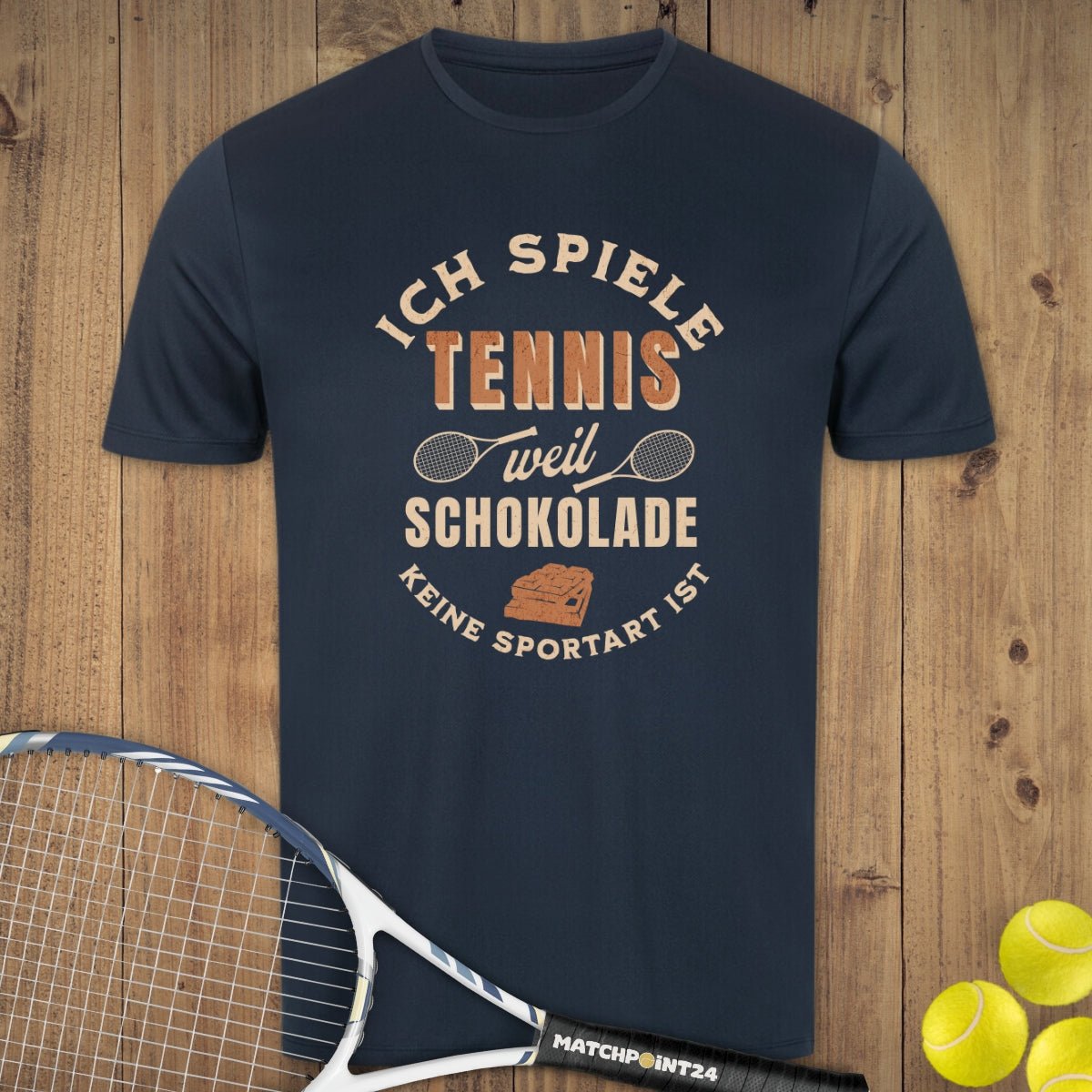 Schokolade | Herren Sport T-Shirt - Matchpoint24 - Kleidung für Tennisfans