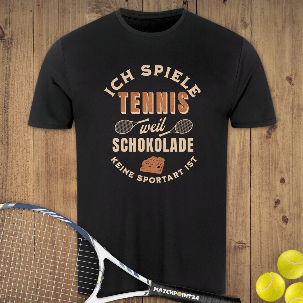 Schokolade | Herren Sport T-Shirt - Matchpoint24 - Kleidung für Tennisfans