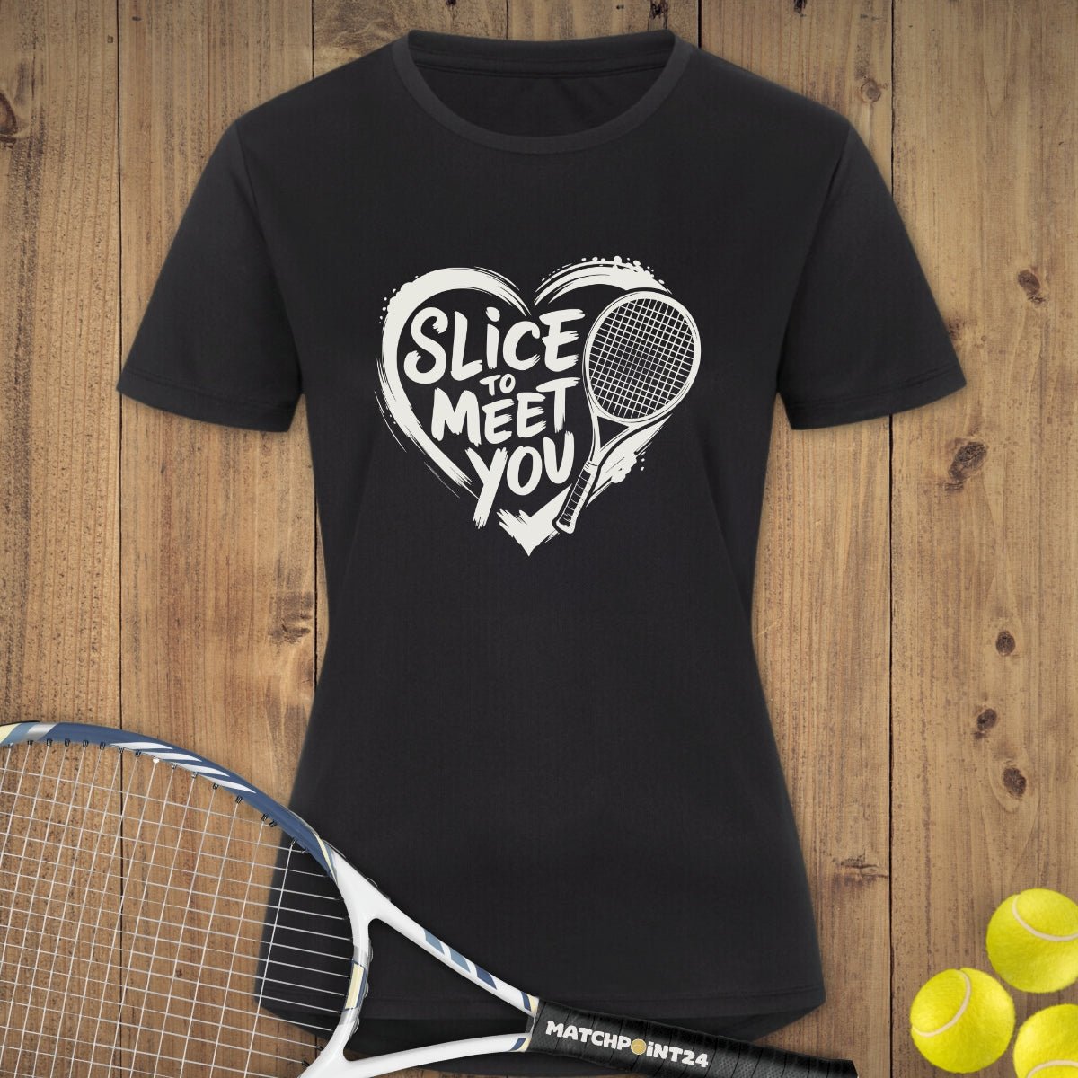 Slice to meet you | Damen Sport T-Shirt - Matchpoint24 - Kleidung für Tennisfans
